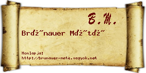 Brünauer Máté névjegykártya